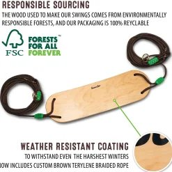 Swurfer Classic Coated Solid Maple Sway Swing