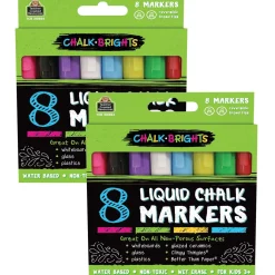 Teacher Created Resources Chalk Brights Liquid Chalk Markers, 8 Per Pack, 2 Packs