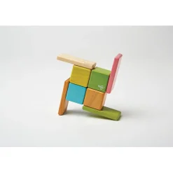 Tegu Magnetic Wooden Blocks, 8-Piece Pocket Pouch, Tints