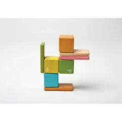 Tegu Magnetic Wooden Blocks, 8-Piece Pocket Pouch, Tints