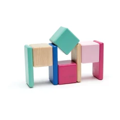 Tegu Magnetic Wooden Blocks, 8-Piece Pocket Pouch, Blossom