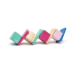 Tegu Magnetic Wooden Blocks, 8-Piece Pocket Pouch, Blossom