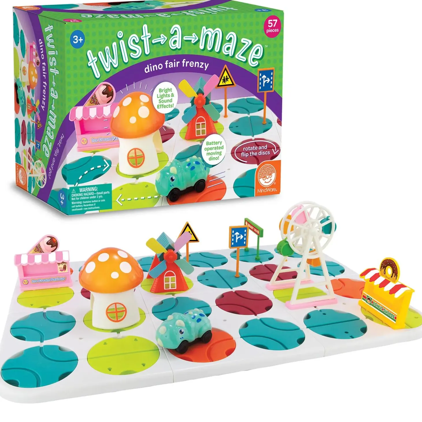 Twist-a-Maze Dino Fair Frenzy Toddler Puzzle Track Vehicle Set