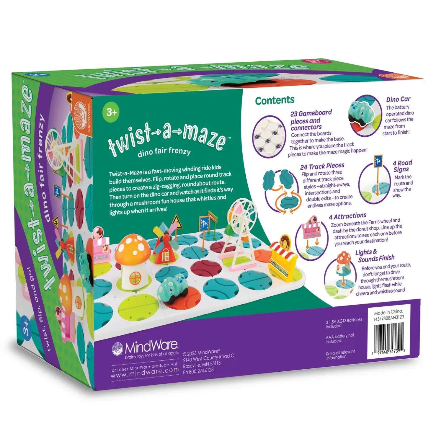 Twist-a-Maze Dino Fair Frenzy Toddler Puzzle Track Vehicle Set
