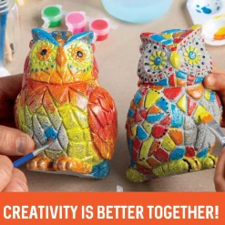 Two Creative Friendship Owls Stone Décor Painting Craft Kit for Two