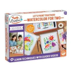 Two Creative Watercolor Paint Set for Two - Guided Art Kit with Video Lessons