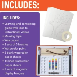 Two Creative Watercolor Paint Set for Two - Guided Art Kit with Video Lessons