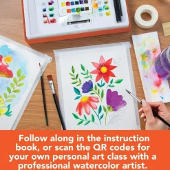 Two Creative Watercolor Paint Set for Two - Guided Art Kit with Video Lessons